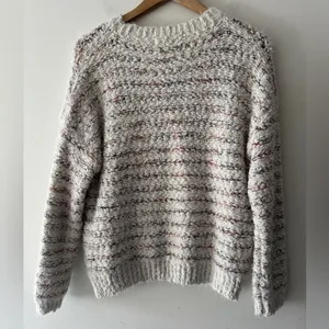 Altar’d State Lovely‎ Lash Cable Sweater Crewneck Pullover White Multicolor Soft thumbnail 6