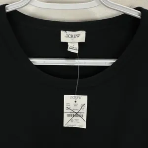 J.Crew Short Sleeve Knit Mixy Dress Black Stretch Cotton A Line Minimalist S NWT thumbnail 4