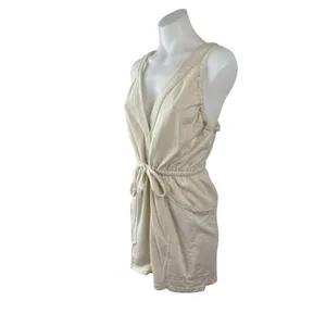 Daily Practice Beige Sleeveless V Neck Tie Waist Cami Tank Romper Shorts Size S thumbnail 3