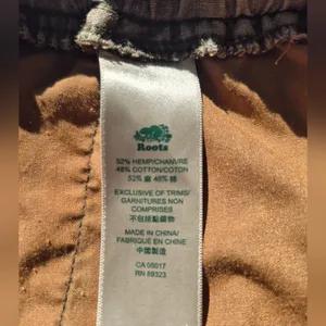 Roots Canada Hemp Jogger summer pull lounge on jogger zipper bottom Pants Medium thumbnail 9