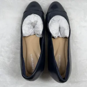 Easy Spirit Navy‎ Blue Leather Cap Toe Low Block Heel Pumps Women's Shoes 7 thumbnail 6