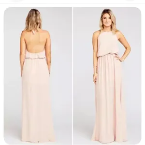 Show Me Your Mumu S blush powder pink halter maxi cruise dress thumbnail 2