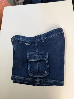 FUBU Navy Denim Cargo Shorts with Side Pocket thumbnail 10