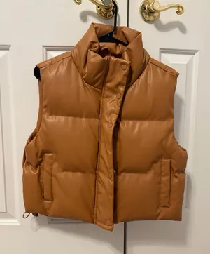 Cropped puffer vest Orange Size M thumbnail 1