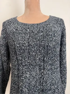 St. John's Bay Marled Crewneck Sweater - Navy & White thumbnail 2