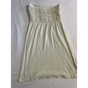Arden B Strapless Smocked Mini Dress Women's Small Ivory Beach Cover Up Resort thumbnail 7