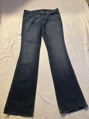 7 FOR ALL MANKIND Women jeans A Pocket Stretch Flare Mid Rise sz 31 thumbnail 1
