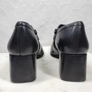 Naturalizer Stitch In Time Ankle Boots 7.5 Black Leather Chunky Heels Square Toe thumbnail 6