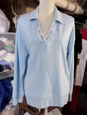 Calvin Klein new with tag light baby blue shirt top super soft stretchy active thumbnail 1