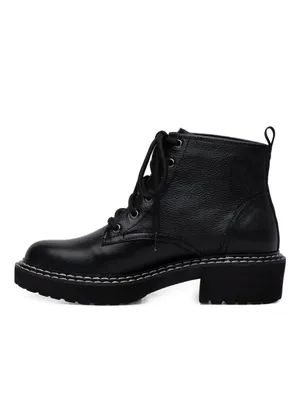 Paolo Black Lace-Up Leather Ankle Boots thumbnail 2