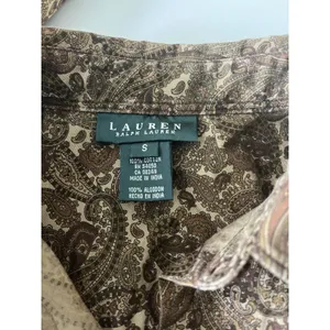 Ralph Lauren Paisley Button Down Shirt Brown Multicolor Long Sleeve Small thumbnail 4