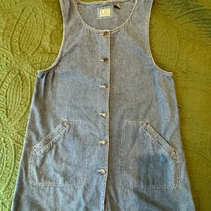 Liz Claiborne Blue Denim Mini Dress with Front Buttons thumbnail 1