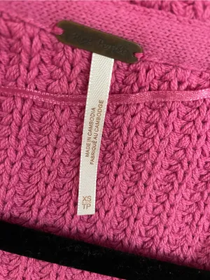 Free People Swim Too Deep Vibrant Fuchsia Ribbed Button Cardigan Size XS thumbnail 7