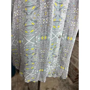 free people top button down blouse sheer geometric thumbnail 3