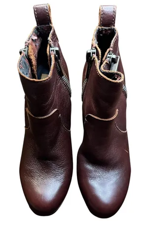 Dolce Vita Booties Womens Size 7.5 Brown Leather Ankle Zip High Heel Lined Boots thumbnail 1