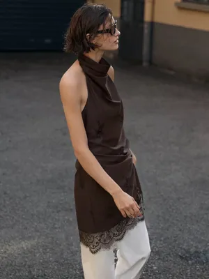 Nwt Zara Halter Lingerie Style Dress Size S thumbnail 5