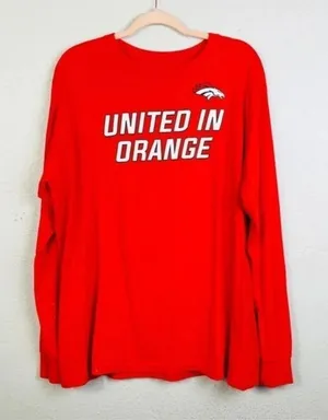 NFL Team Apparel Denver Broncos United In Orange Long Sleeve‎ Top XL thumbnail 1