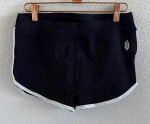 Free People Movement Black Duet Shorts Black White Stretchy M/L thumbnail 1