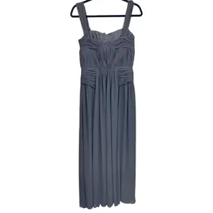 Vera Wang Charcoal Gray Ruched Bodice Chiffon Maxi Formal Dress Gown Size‎ 8 thumbnail 2