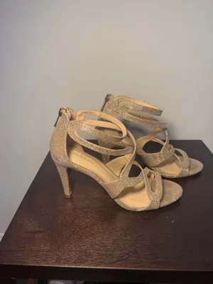 Kelly & Katie Champagne Glitter Strappy High Heel Sandals Women’s Size 9.5 thumbnail 2