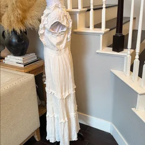 Betsey Johnson Snow White Ruffled Sleeveless Tiered Midi Dress Size Large thumbnail 5
