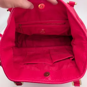 Tory Burch‎ Amanda Hobo Classic Handle Tote Pink Pebbled Leather Crossbody Bag thumbnail 5