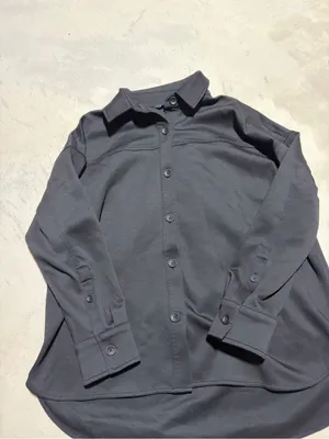 Athleta black button down shirt jacket shacket small thumbnail 2
