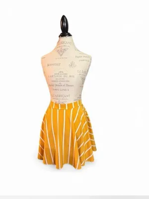 Yellow and White Striped A-Line Skirt Sz XL (Could also be worn as a top) thumbnail 4