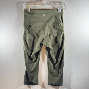 460 |‎ Lululemon Luxtreme Womens 6 High Rise Athletic Crop Leggings Olive Green thumbnail 2