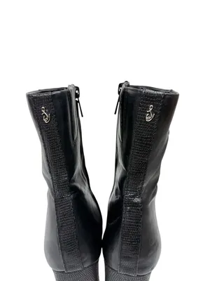 Sam Edelman Anika Black Leather Square Toe Heeled Ankle Boot Size 8.5 thumbnail 5