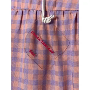 Urban Threads Women Dress 10‎ Purple Peach Gingham Tiered Smock Tall Cottagecore thumbnail 3