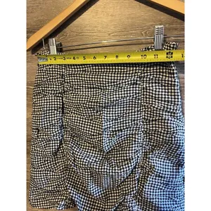 Abercrombie Fitch Mini Skirt Gray White Checkered Plaid Zip Size Small S thumbnail 6