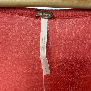 NWT Free People Long Sleeve Lace Trim Blouse‎ in Rose Size Small thumbnail 4