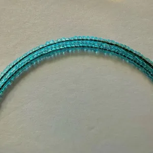 Blue beaded rhinestone heart choker necklace thumbnail 8