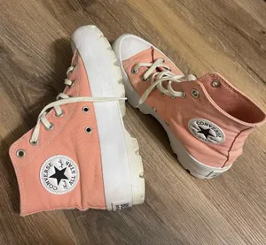 Pink Lugged High Top Converse thumbnail 1