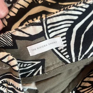 LOFT High Waist Black and White Abstract Shorts thumbnail 3