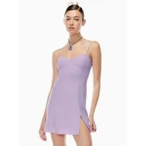 Sunday Best Mini‎ Dress Women Small Purple Sinclaire Bustier Slit Summer Crepe thumbnail 3
