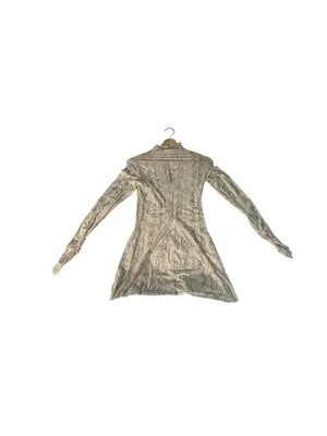 NWT SKIMS Milky Sheer Tunic M Stone Pastel Snake Print Mock Neck Mesh Rare thumbnail 5