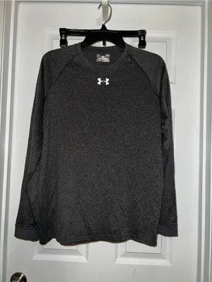 Under Armour Women's Dark Gray Long-Sleeve Performance Top thumbnail 2