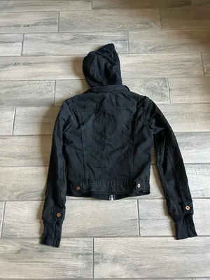 NSF Black Hooded Jean Jacket with Button Details thumbnail 5