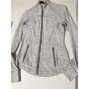 EUC lululemon 8 define jacket white gray space dye women’s thumbnail 7