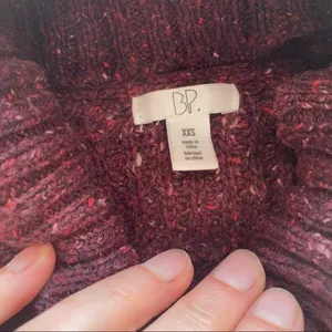 BP‎ | Turtleneck Chunky Cozy Knit Sweater Burgundy thumbnail 6