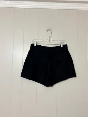 Abercrombie & Fitch A&F Linen Collection High Rise Tailored Shorts Black 27 thumbnail 2