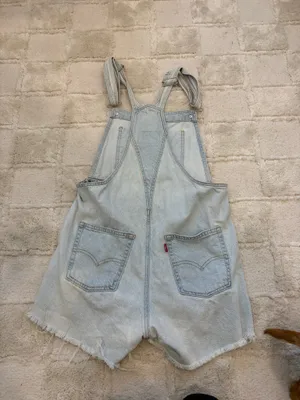 Levi short light wash overalls thumbnail 3