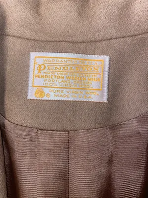 Vintage Pendleton Virgin Wool Beige Single-Button Tailored Blazer thumbnail 2
