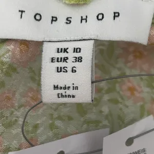 Topshop Floral Satin Ruched Bust Maxi Dress Green Pink Size 6 thumbnail 7