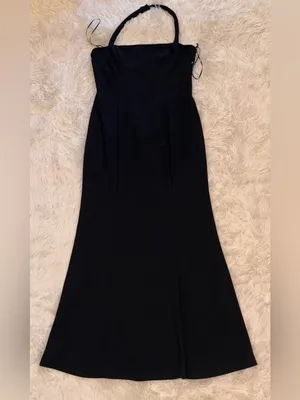 NEW ELLIATT Selena Sleeveless halter Midi Black Dress sz M thumbnail 5