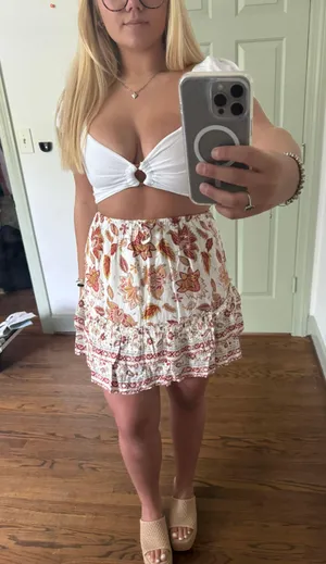 Selfie Leslie Embroidered Floral Skirt thumbnail 1