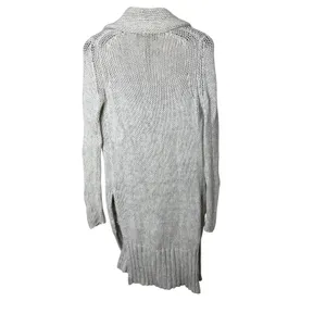 360 Cashmere‎ Wool Blend Open Front Cardigan Oatmeal Grey Chunky Knit Small thumbnail 8