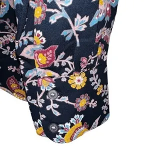 LOFT Long‎ Sleeve Ruffle Trim Pleated Front Paisley Print Blouse NWT Size Small thumbnail 7